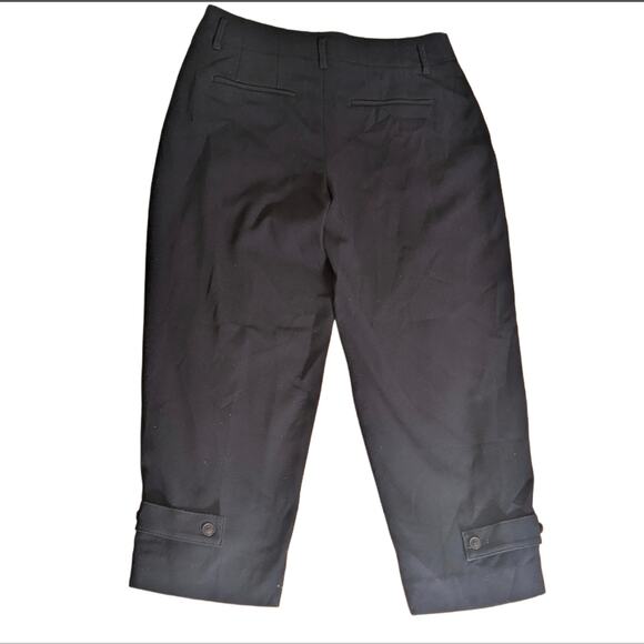 Maeve For Anthropologie Navy High Rise Buckle Detail Cropped Wide Leg Pants - Picture 2 of 5